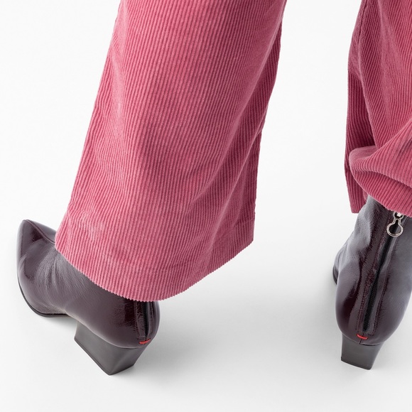 Aeyde Bordeaux Leather Dahlia Patent Ankle Boots - Picture 2 of 7